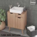 Ver imagem 2 de Gabinete para Banheiro com 2 Portas e Pés Estilo Retrô 80 Cm Cor:amêndoa