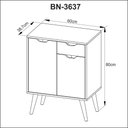 Ver imagem 3 de Gabinete para Banheiro com 2 Portas e Pés Estilo Retrô 80 Cm Cor:amêndoa
