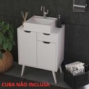 Ver imagem 1 de Gabinete para Banheiro com 2 Portas e Pés Estilo Retrô 80 Cm Cor:amêndoa