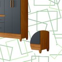 Ver imagem 5 de Guarda-roupa Madri Pequeno Quarto 4 Portas 2 Gavetas Freijo com Cinza