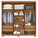 Ver imagem 2 de Guarda Roupa Casal Confort 3 Portas 4 Gavetas Cinamomo Areia Fosco - Zanzini