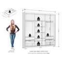 Ver imagem 3 de Guarda Roupa Casal Confort 3 Portas 4 Gavetas Cinamomo Areia Fosco - Zanzini