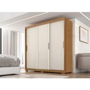 Ver imagem 4 de Guarda Roupa Casal Confort 3 Portas 4 Gavetas Cinamomo Areia Fosco - Zanzini