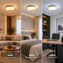 Ver imagem 2 de Plafon LED Sobrepor Yael Redondo 36W Dourado c/ Branco 3 Cores de Luz Luminatti ST3357