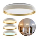Ver imagem 1 de Plafon LED Sobrepor Yael Redondo 36W Dourado c/ Branco 3 Cores de Luz Luminatti ST3357
