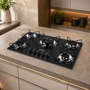 Ver imagem 2 de Cooktop 5 Bocas Tripla Chama 3,1KW com Vidro Temperado Base Inox Clarice
