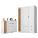 Ver imagem 1 de Guarda Roupa e Cômoda Infantil 1 Porta Ripada Ayla Branco - Phoenix