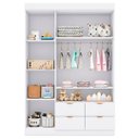 Ver imagem 6 de Guarda Roupa e Cômoda Infantil 1 Porta Ripada Ayla Branco - Phoenix