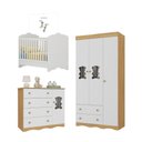 Ver imagem 1 de Quarto Bebê Completo Berço 3 em 1/Guarda-Roupa 3 Portas/Cômoda 4 Gavetas Vicente Multimóveis