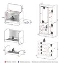 Ver imagem 2 de Quarto Bebê Completo Berço 3 em 1/Guarda-Roupa 3 Portas/Cômoda 4 Gavetas Vicente Multimóveis