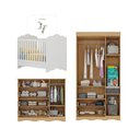 Ver imagem 5 de Quarto Bebê Completo Berço 3 em 1/Guarda-Roupa 3 Portas/Cômoda 4 Gavetas Vicente Multimóveis