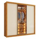 Ver imagem 1 de Guarda Roupas Casal 3 Portas de Correr Reflecta com LED 4 Gavetas Flex Eva