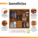 Ver imagem 5 de Guarda Roupas Casal 3 Portas de Correr Reflecta com LED 4 Gavetas Flex Eva