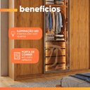 Ver imagem 7 de Guarda Roupas Casal 3 Portas de Correr Reflecta com LED 4 Gavetas Flex Eva