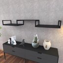 Ver imagem 1 de Prateleira Industrial Suspensa Estante Parede Nicho Preta Cozinha Escritorio Sala Quarto Infantil