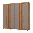 Ver imagem 1 de Guarda Roupa Casal 6 Portas 4 Gavetas Flex D325 Nature Avelã - Henn