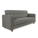 Ver imagem 1 de Sofá 03 Lugares Arezzo Suede Grafite Pés Chanfrado Tabaco - D'Rossi DRossi