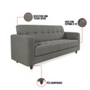 Ver imagem 6 de Sofá 03 Lugares Arezzo Suede Grafite Pés Chanfrado Tabaco - D'Rossi DRossi