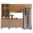 Ver imagem 7 de Cozinha Compacta Modulada 4 Peças 270cm 10 Portas e 2 Gavetas Colors Marrom Freijó/Pinole