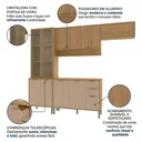 Ver imagem 5 de Cozinha Compacta Modulada 4 Peças 270cm 10 Portas e 2 Gavetas Colors Marrom Freijó/Pinole