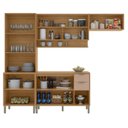 Ver imagem 4 de Cozinha Compacta Modulada 4 Peças 270cm 10 Portas e 2 Gavetas Colors Marrom Freijó/Pinole