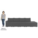 Ver imagem 5 de Sofá Ilha Modular com Puff para Sala Living 432cm Georgia K04 Veludo Cinza Escuro - Mpozenato