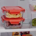 Ver imagem 6 de Pote de Vidro Hermético 1,04l Retangular Borossilicato Vermelho Uz Porta Mantimentos Marmita