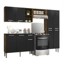 Ver imagem 2 de Cozinha Compacta Multimóveis Pequim Fg3413 Com 3 Leds Armário E Balcão Madeirada/preta