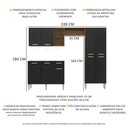 Ver imagem 5 de Cozinha Compacta Multimóveis Pequim Fg3413 Com 3 Leds Armário E Balcão Madeirada/preta