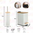 Ver imagem 5 de Kit Lavabo Banheiro Bambu Lixeira Pedal 5 Litros + Escova Sanitária Pgb