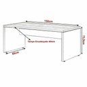 Ver imagem 2 de Mesa de Escritório 1,50×0,60m sem Gavetas Nogal Sevilha/preto