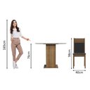 Ver imagem 5 de Conjunto Sala de Jantar Madesa Beta Mesa Tampo de Vidro Redondo 4 Cadeiras - Rustic/preto