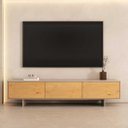 Ver imagem 1 de Rack TV 75 Madeira Cashmere Sala 184 cm 3 Portas Fendi Arto Idimex
