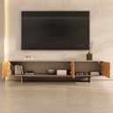 Ver imagem 3 de Rack TV 75 Madeira Cashmere Sala 184 cm 3 Portas Fendi Arto Idimex