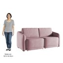 Ver imagem 5 de Sofá Cama Casal para Sala 176cm Polska K04 Veludo Rosê - Mpozenato