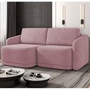 Ver imagem 2 de Sofá Cama Casal para Sala 176cm Polska K04 Veludo Rosê - Mpozenato