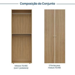 Módulo 70x180 2 Portas 1 Kit Prateleira Frame Cabecasa madeiramadeira - 3