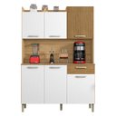 Ver imagem 2 de Kit Cozinha Ambiente Gênova 6 Portas Freijó Supremo Ripado - Kits Paraná