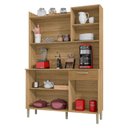 Ver imagem 3 de Kit Cozinha Ambiente Gênova 6 Portas Freijó Supremo Ripado - Kits Paraná