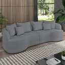 Ver imagem 2 de Sofá 3 Lugares 230cm Orgânico Quito K04 Bouclê Grafite - Mpozenato