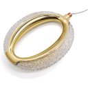 Ver imagem 2 de Pendente Anel Cristal Dourado Polido Led 7w 3 Cores 3000k 4000k 6500k Metal e Acrílico Design Modern