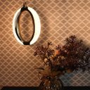 Ver imagem 6 de Pendente Anel Cristal Dourado Polido Led 7w 3 Cores 3000k 4000k 6500k Metal e Acrílico Design Modern