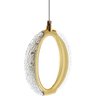 Pendente Anel Cristal Dourado Polido Led 7w 3 Cores 3000k 4000k 6500k Metal e Acrílico Design Modern - 1