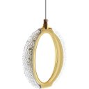 Ver imagem 1 de Pendente Anel Cristal Dourado Polido Led 7w 3 Cores 3000k 4000k 6500k Metal e Acrílico Design Modern