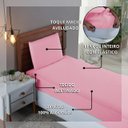 Ver imagem 3 de Kit Roupa Cama Solteiro 100% Algodão 2 Peças Percal 300 Fios Hotel Pousada:rose