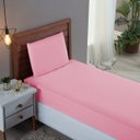 Ver imagem 1 de Kit Roupa Cama Solteiro 100% Algodão 2 Peças Percal 300 Fios Hotel Pousada:rose