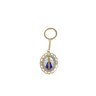 Chaveiro Perolado Dourado Stras Azul Nossa Senhora Aparecida - 3