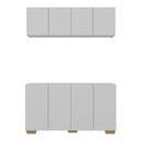 Ver imagem 5 de Kit Armário de Cozinha Aéreo e Balcão 4 Portas Multimóveis Mp2171 Branco/natural