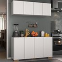 Ver imagem 2 de Kit Armário de Cozinha Aéreo e Balcão 4 Portas Multimóveis Mp2171 Branco/natural