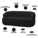Ver imagem 4 de Sofá 3 Lugares Orgânico Sala de Estar Living 170cm Carmen F04 Veludo Preto - Lyam Decor